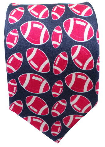 Rugby ball Print Silk Tie - Blooms of London - Designs inspired by nature